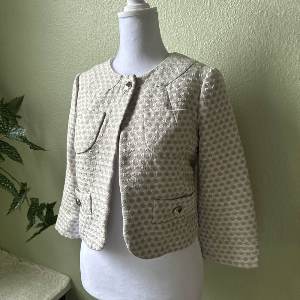 Cream & Silver Textured Blazer ASO Lemon Breeland